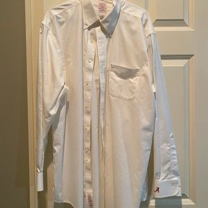 Brooks brothers dress shirt with an Alabama script A on the cuff